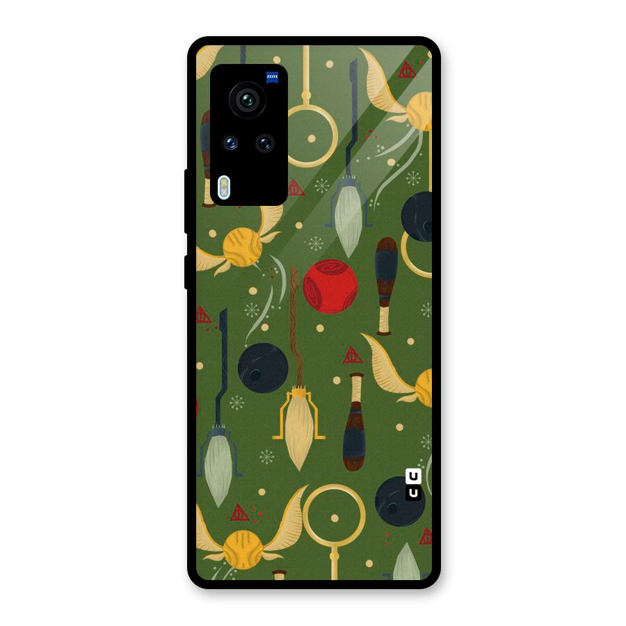 Flying Ball Pattern Glass Back Case for Vivo X60 Pro