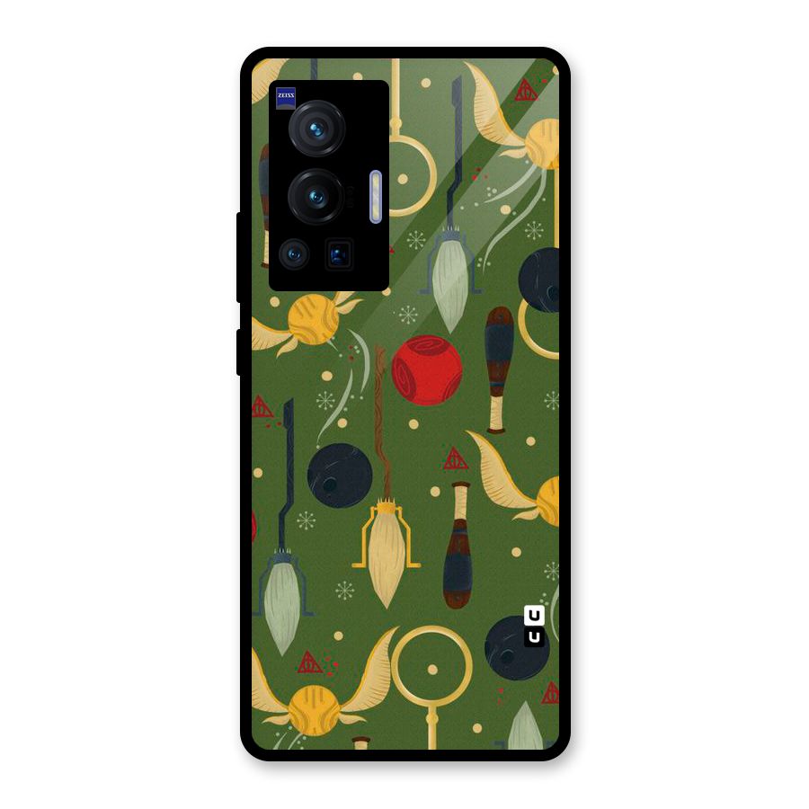 Flying Ball Pattern Glass Back Case for Vivo X70 Pro