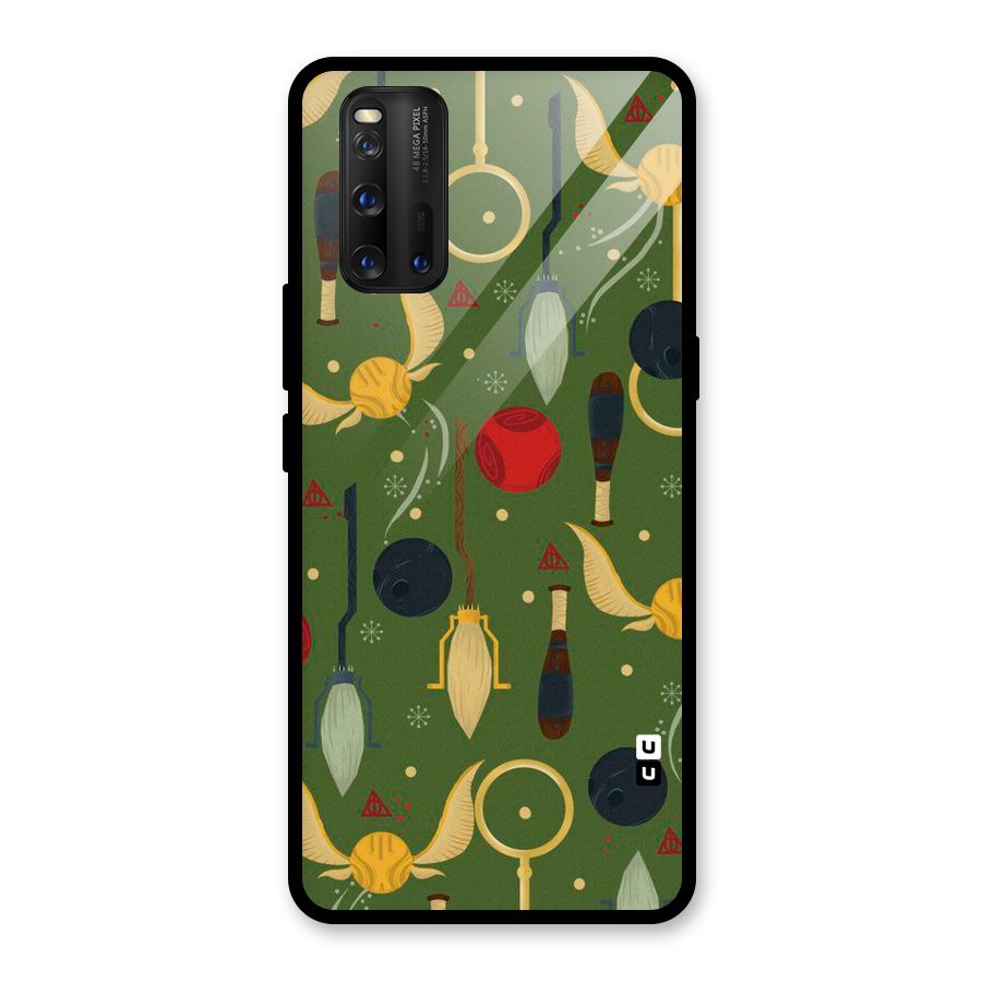 Flying Ball Pattern Glass Back Case for Vivo iQOO 3