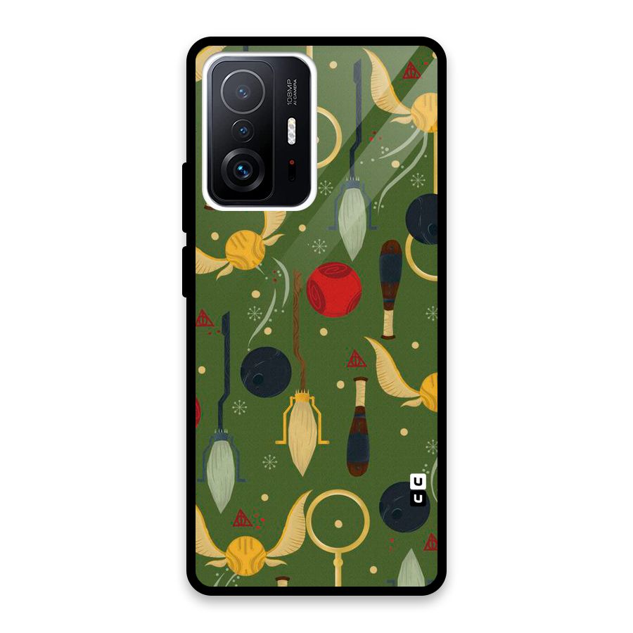 Flying Ball Pattern Glass Back Case for Xiaomi 11T Pro