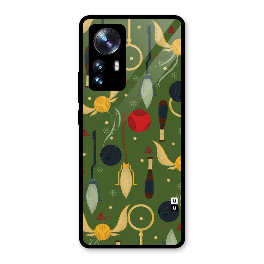 Flying Ball Pattern Glass Back Case for Xiaomi 12 Pro