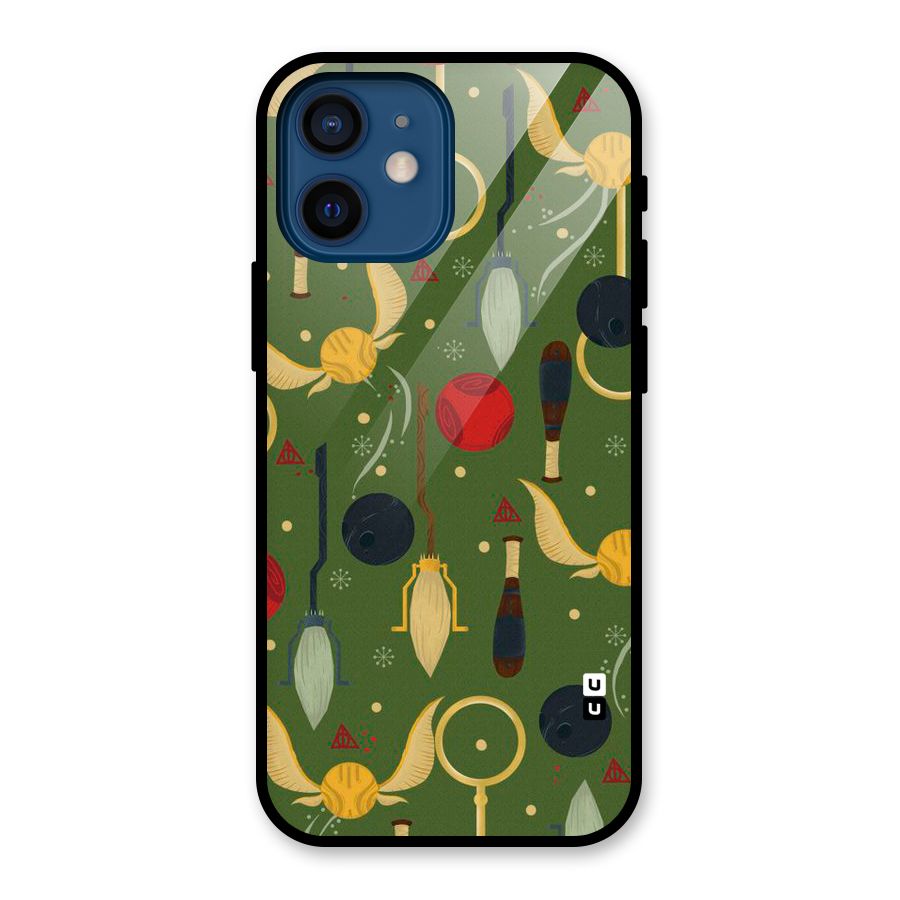 Flying Ball Pattern Glass Back Case for iPhone 12 Mini