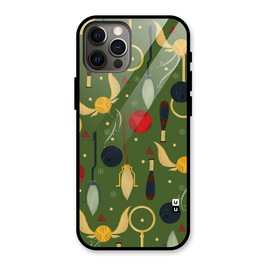 Flying Ball Pattern Glass Back Case for iPhone 12 Pro