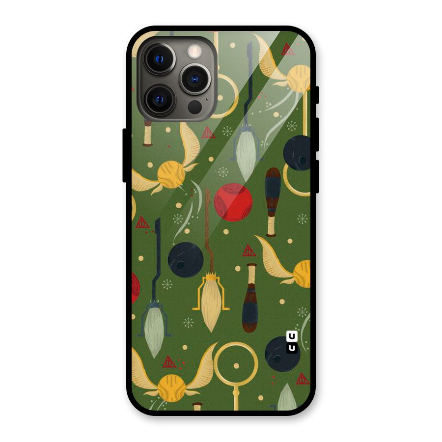 Flying Ball Pattern Glass Back Case for iPhone 12 Pro Max