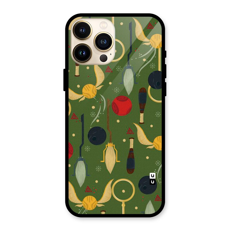 Flying Ball Pattern Glass Back Case for iPhone 13 Pro Max
