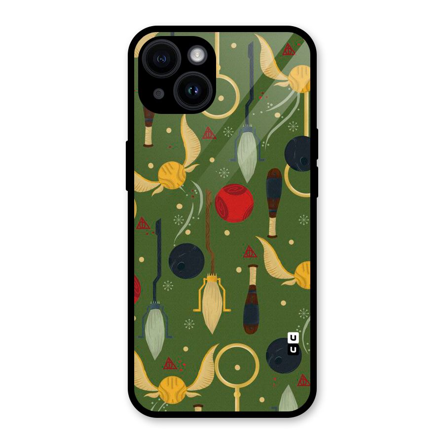 Flying Ball Pattern Glass Back Case for iPhone 14