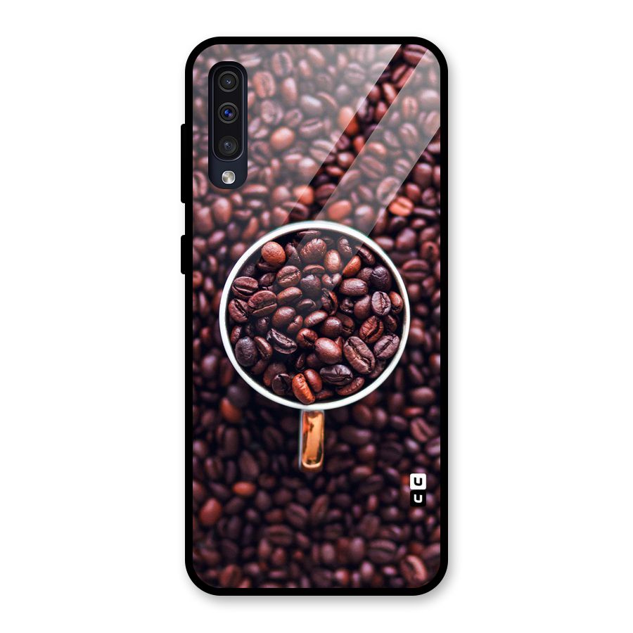 Focus Coffee Beans Glass Back Case for Galaxy A50