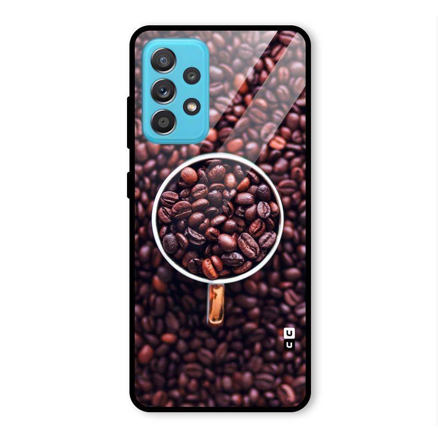 Focus Coffee Beans Glass Back Case for Galaxy A52