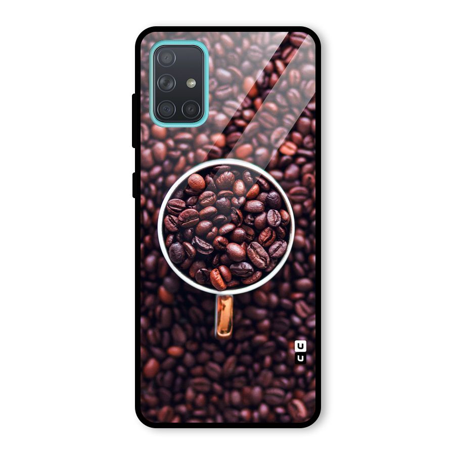Focus Coffee Beans Glass Back Case for Galaxy A71