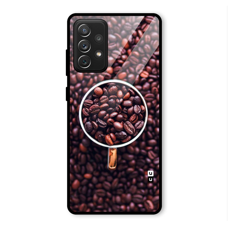 Focus Coffee Beans Glass Back Case for Galaxy A72