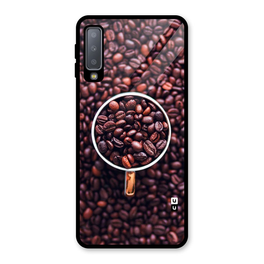 Focus Coffee Beans Glass Back Case for Galaxy A7 (2018)
