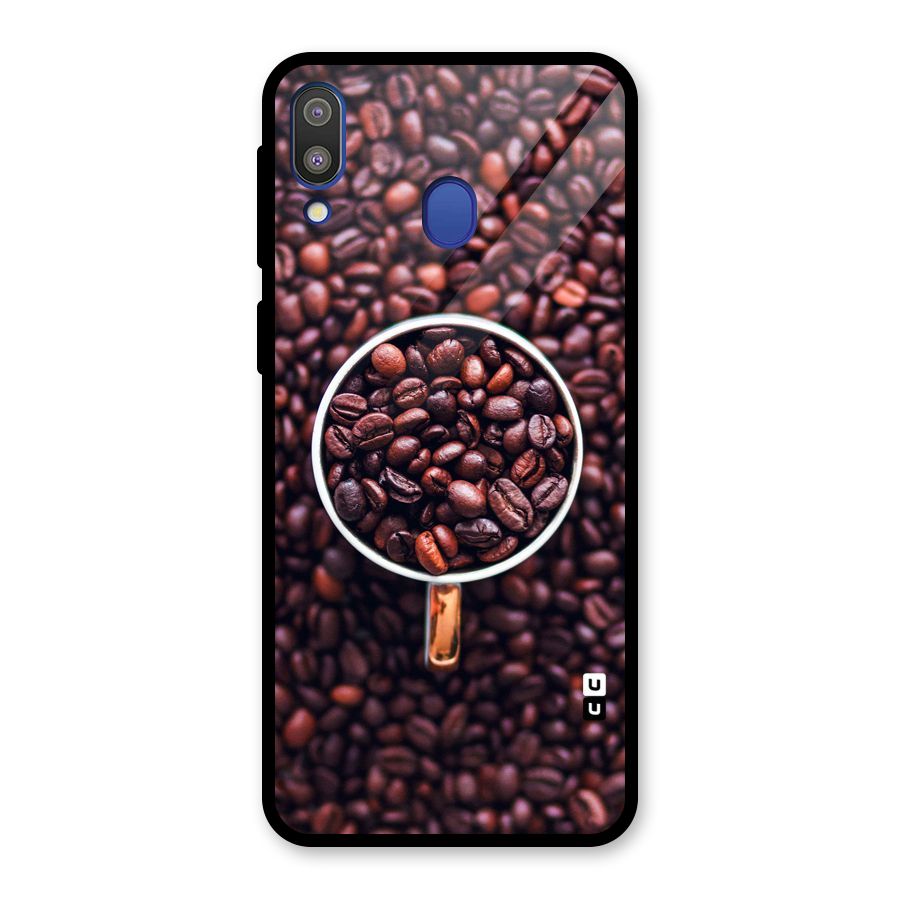 Focus Coffee Beans Glass Back Case for Galaxy M20