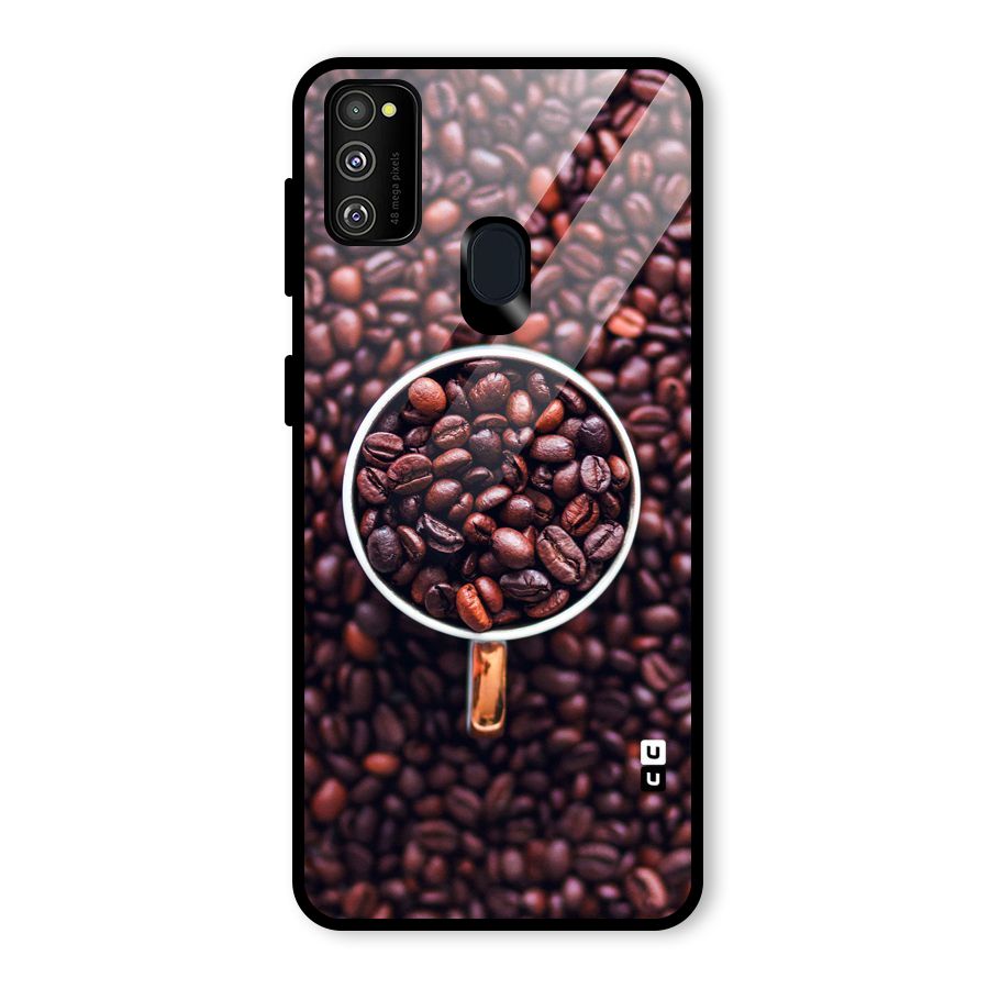 Focus Coffee Beans Glass Back Case for Galaxy M30s