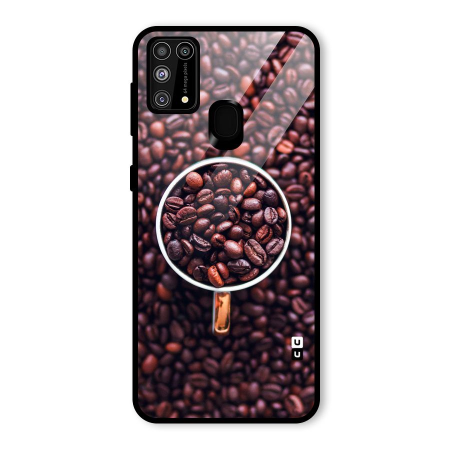 Focus Coffee Beans Glass Back Case for Galaxy M31