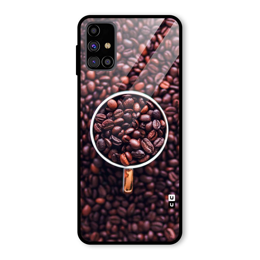 Focus Coffee Beans Glass Back Case for Galaxy M31s