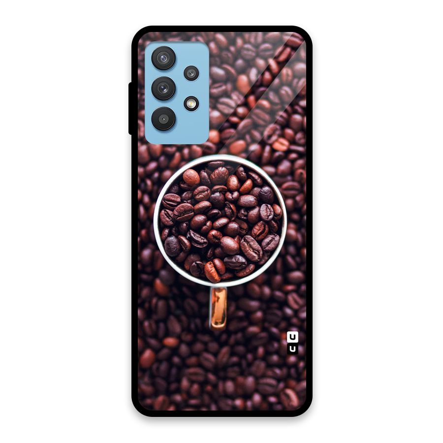 Focus Coffee Beans Glass Back Case for Galaxy M32 5G