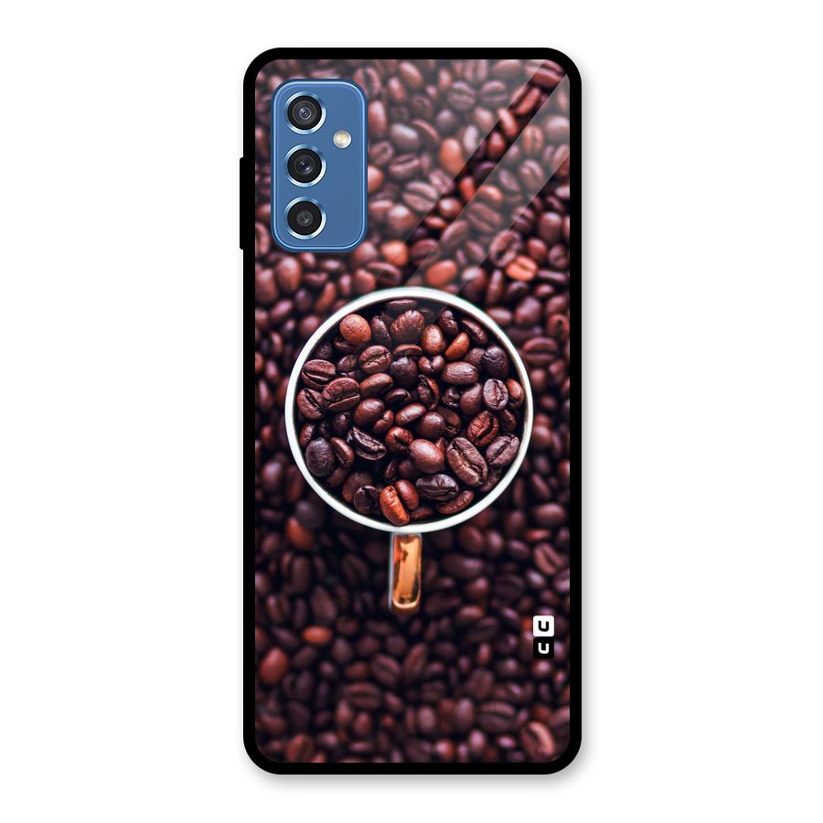 Focus Coffee Beans Glass Back Case for Galaxy M52 5G