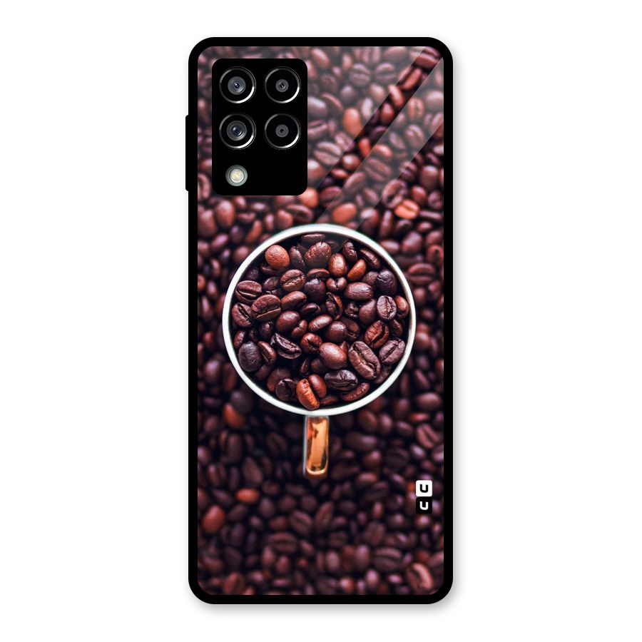 Focus Coffee Beans Glass Back Case for Galaxy M53 5G