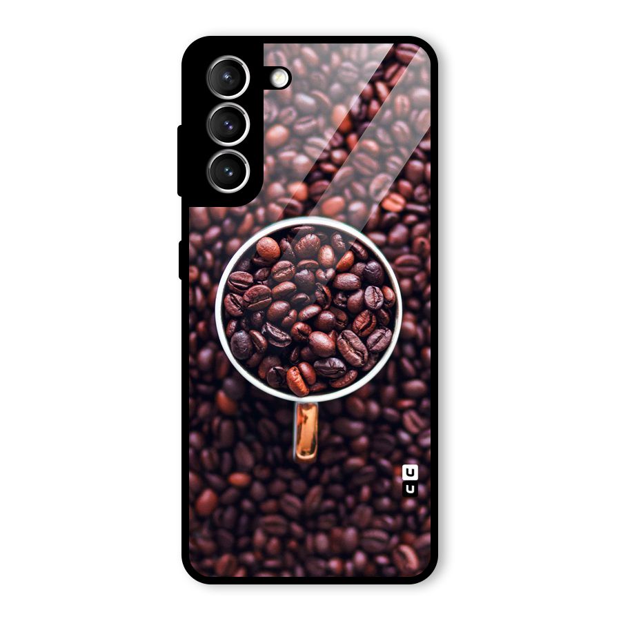 Focus Coffee Beans Glass Back Case for Galaxy S21 5G
