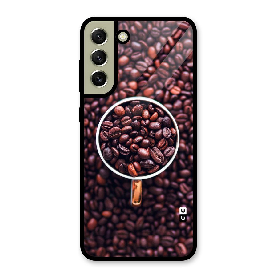 Focus Coffee Beans Glass Back Case for Galaxy S21 FE 5G