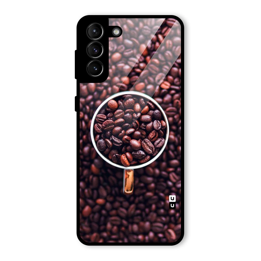 Focus Coffee Beans Glass Back Case for Galaxy S21 Plus