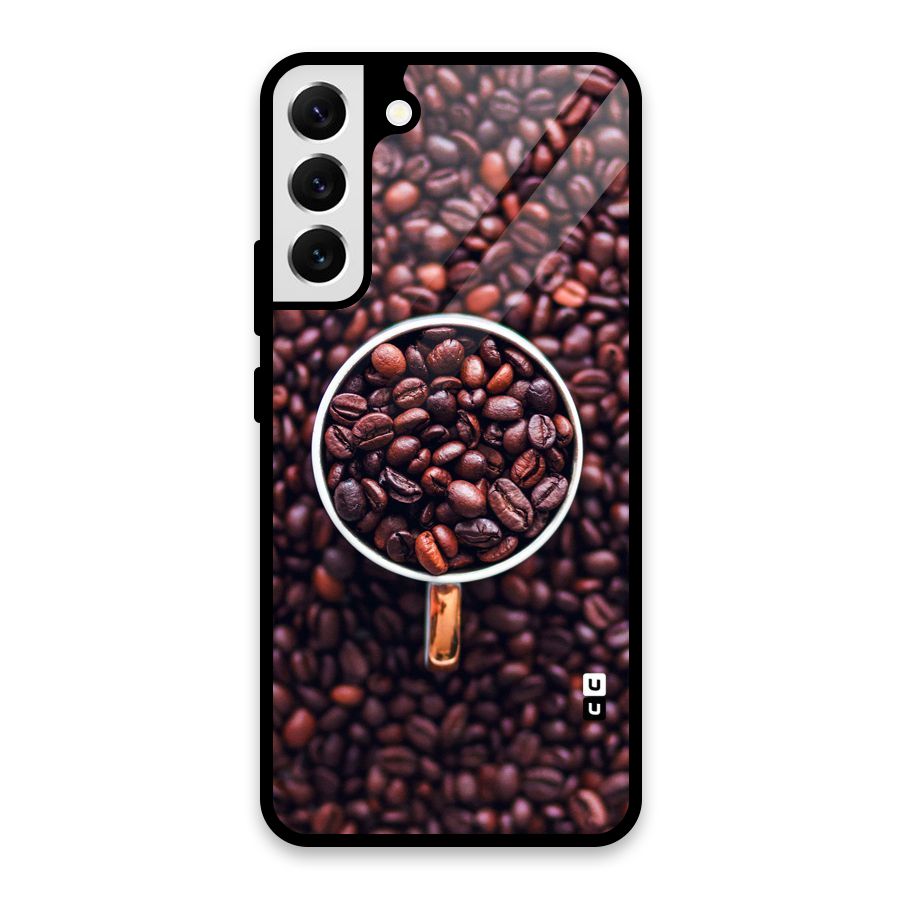 Focus Coffee Beans Glass Back Case for Galaxy S22 Plus 5G