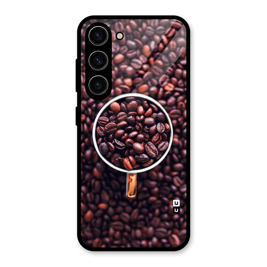 Focus Coffee Beans Glass Back Case for Galaxy S23