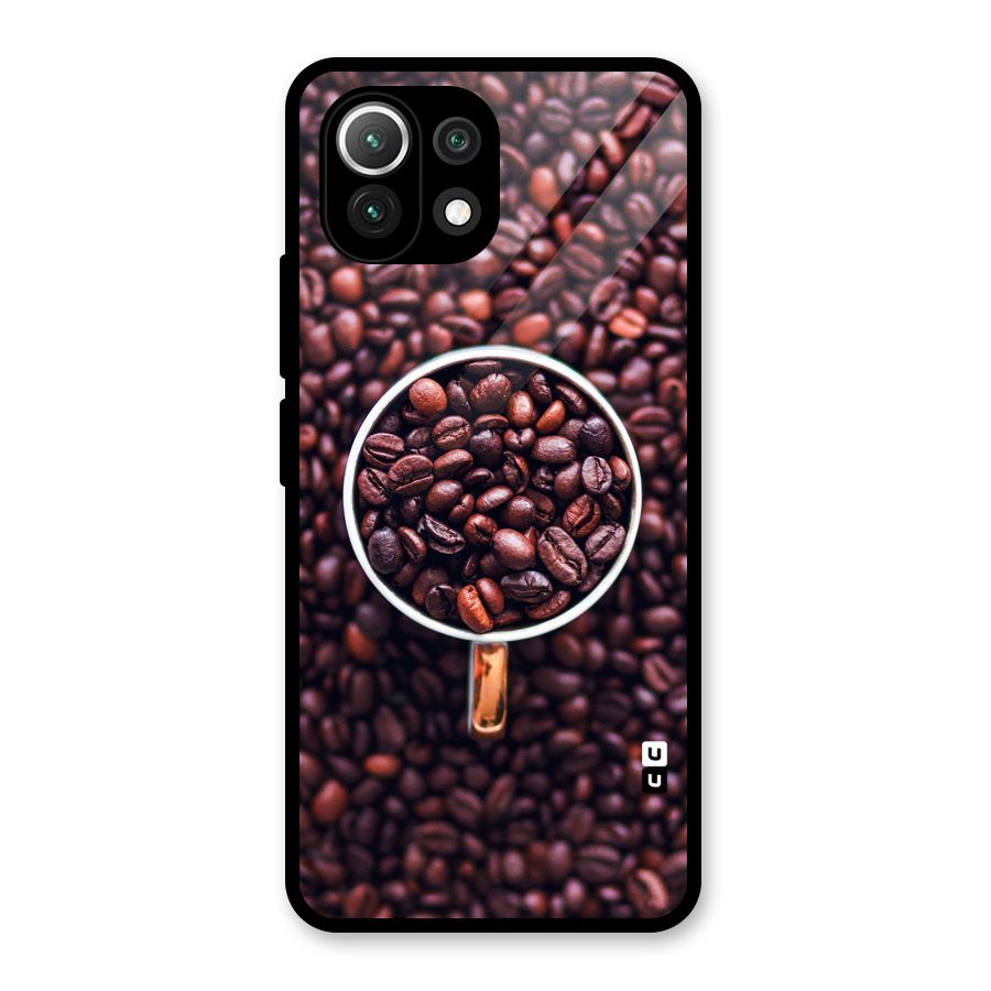 Focus Coffee Beans Glass Back Case for Mi 11 Lite NE 5G