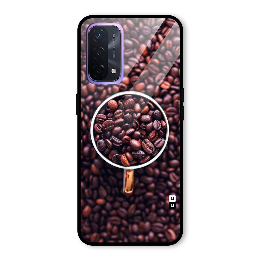 Focus Coffee Beans Glass Back Case for Oppo A74 5G