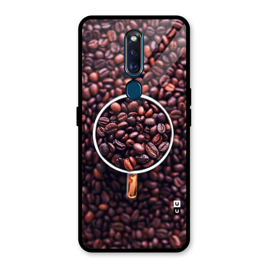 Focus Coffee Beans Glass Back Case for Oppo F11 Pro