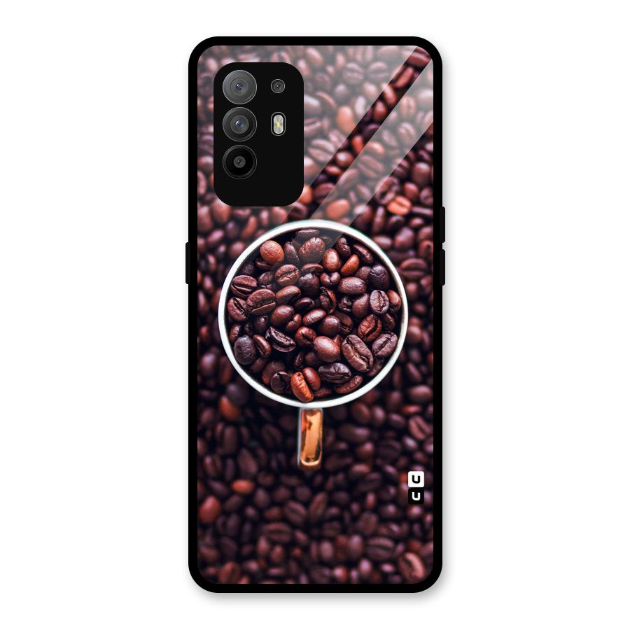Focus Coffee Beans Glass Back Case for Oppo F19 Pro Plus 5G