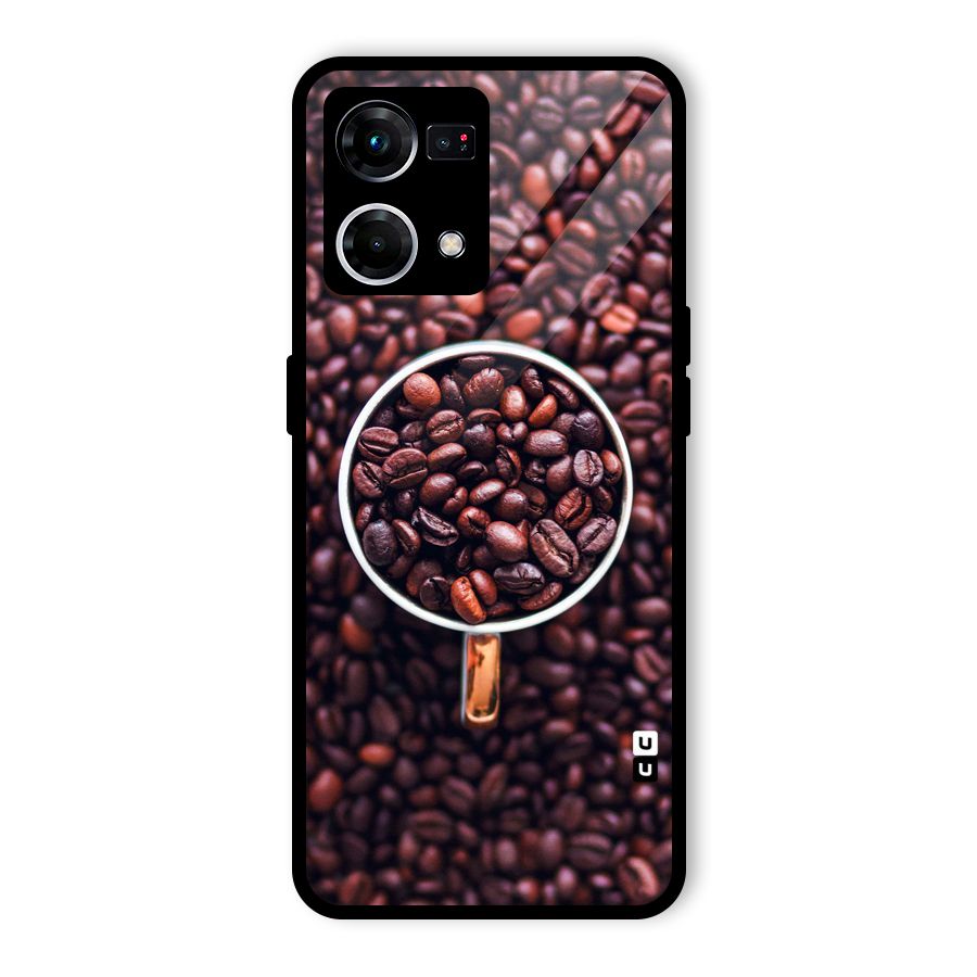 Focus Coffee Beans Glass Back Case for Oppo F21 Pro 5G