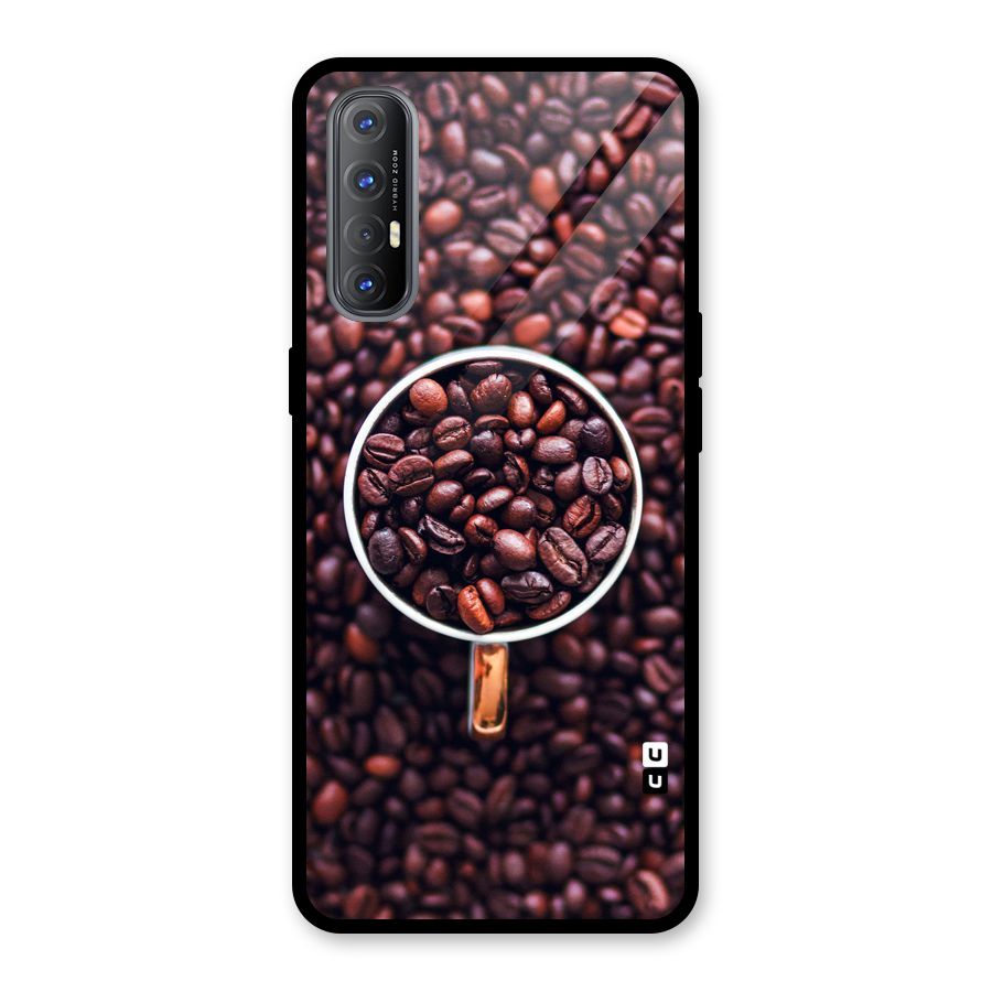 Focus Coffee Beans Glass Back Case for Oppo Reno3 Pro