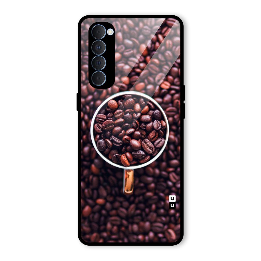 Focus Coffee Beans Glass Back Case for Oppo Reno4 Pro