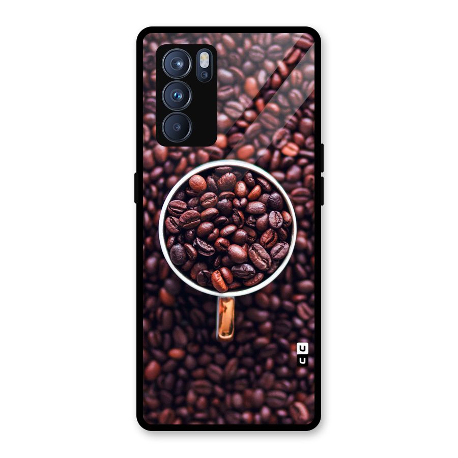 Focus Coffee Beans Glass Back Case for Oppo Reno6 Pro 5G