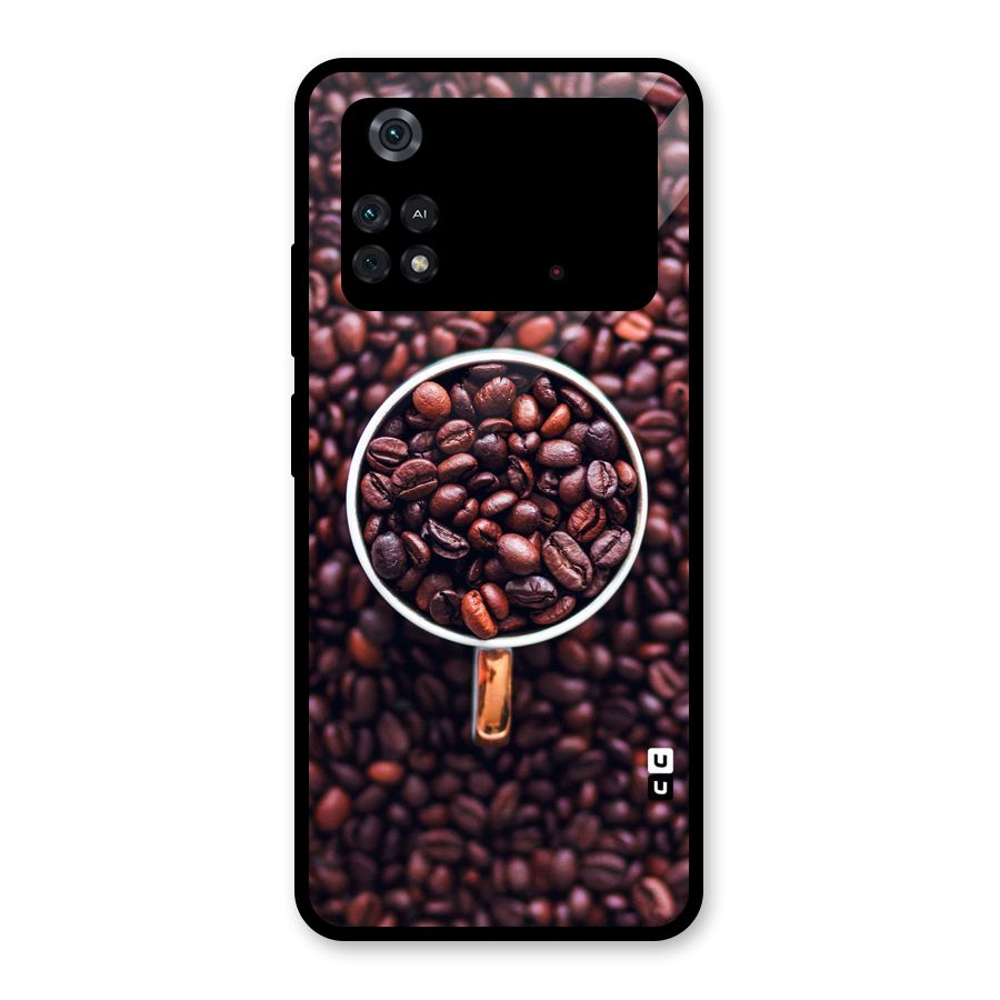 Focus Coffee Beans Glass Back Case for Poco M4 Pro 4G