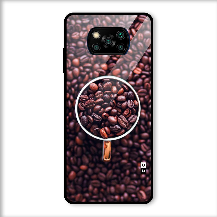 Focus Coffee Beans Glass Back Case for Poco X3