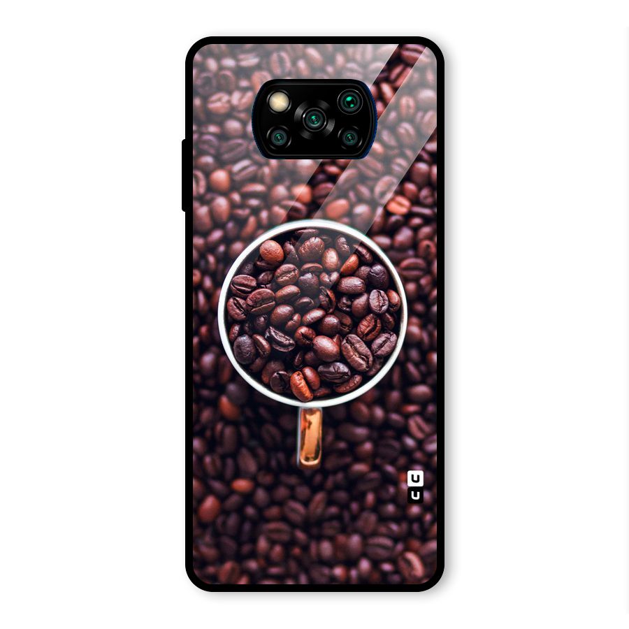Focus Coffee Beans Glass Back Case for Poco X3 Pro