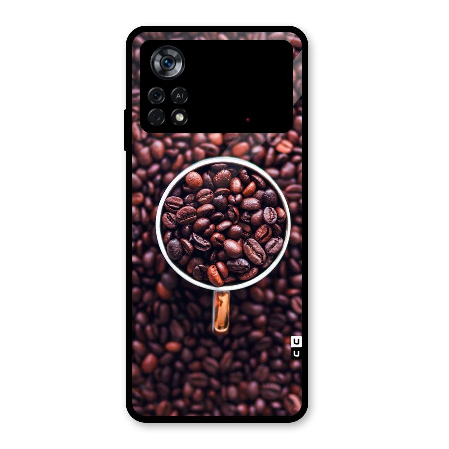 Focus Coffee Beans Glass Back Case for Poco X4 Pro 5G