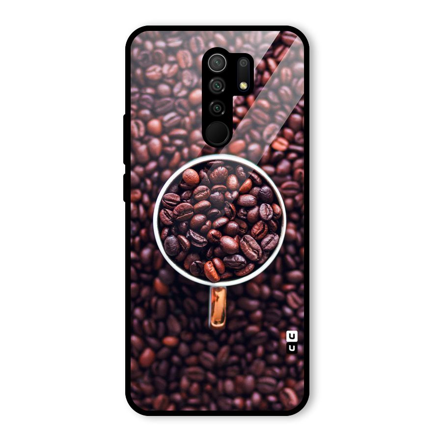 Focus Coffee Beans Glass Back Case for Redmi 9 Prime