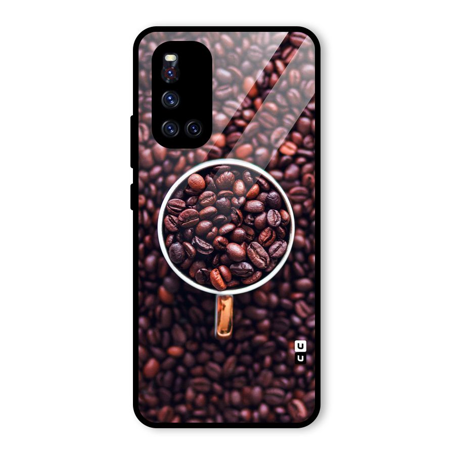 Focus Coffee Beans Glass Back Case for Vivo V19
