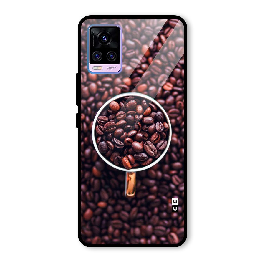 Focus Coffee Beans Glass Back Case for Vivo V20 Pro