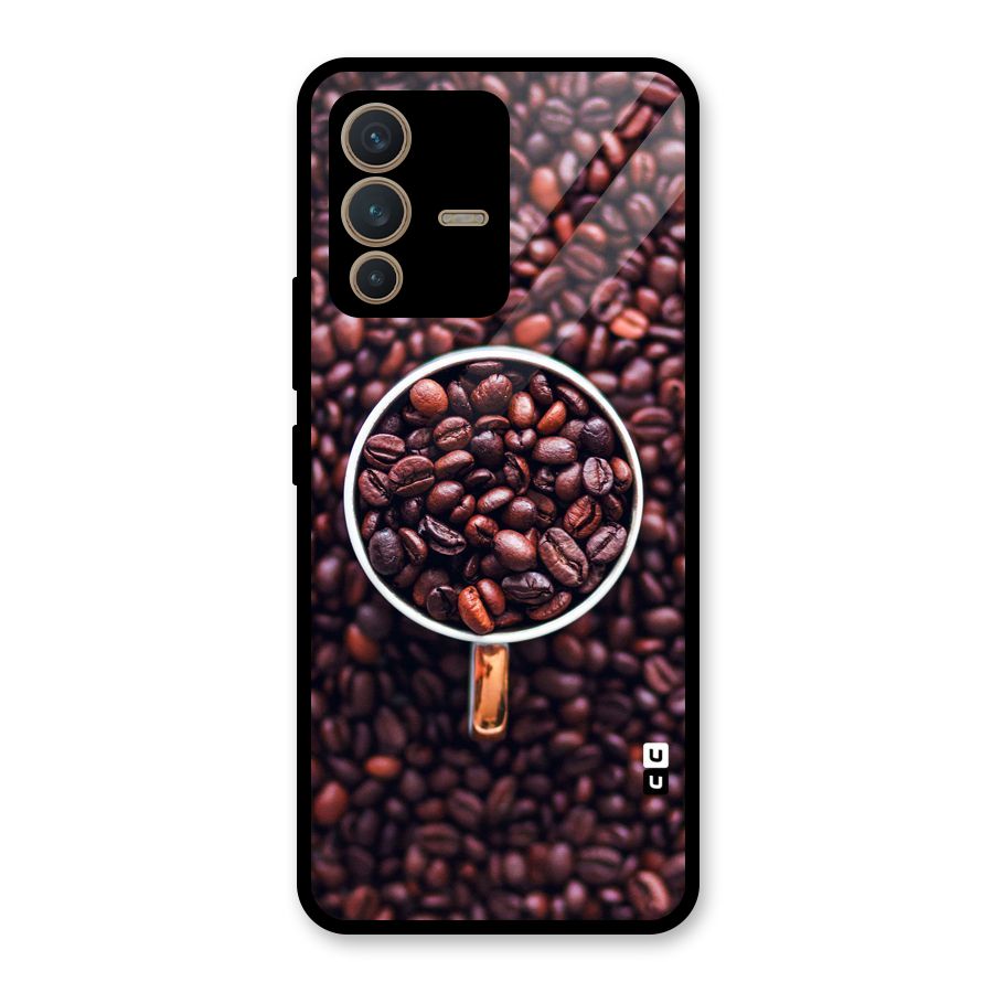 Focus Coffee Beans Glass Back Case for Vivo V23 5G