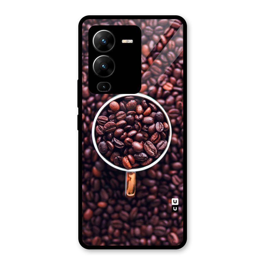 Focus Coffee Beans Glass Back Case for Vivo V25 Pro
