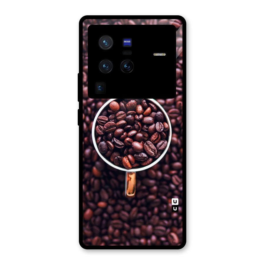 Focus Coffee Beans Glass Back Case for Vivo X80 Pro