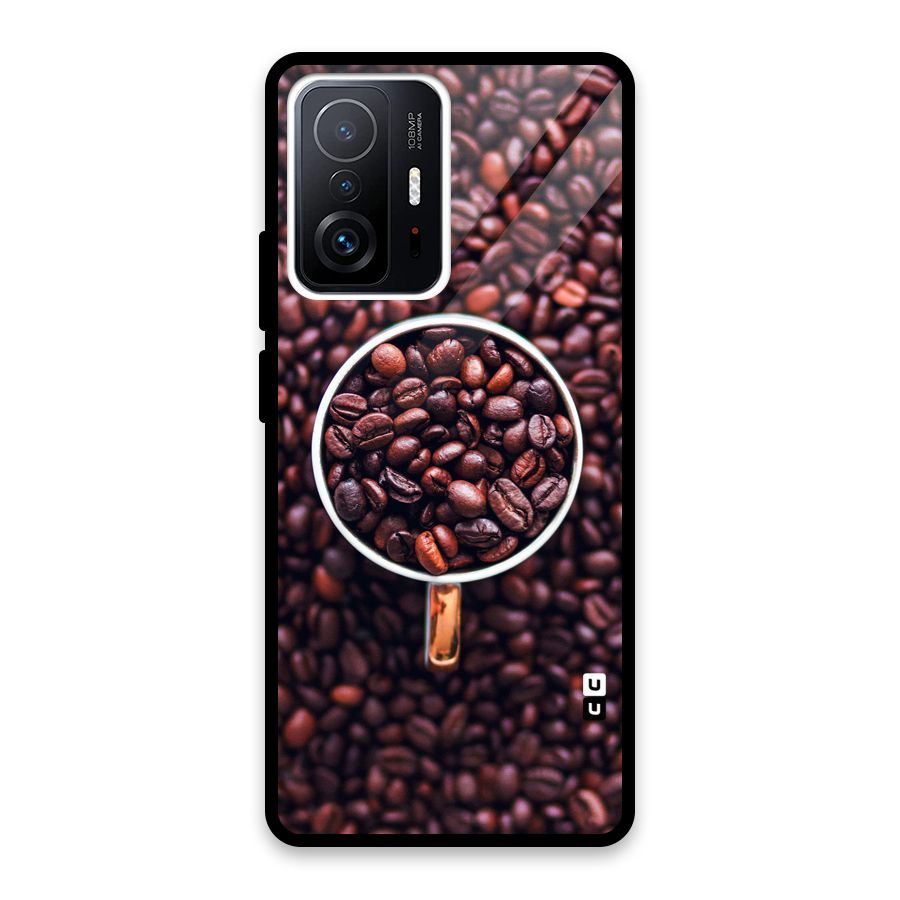 Focus Coffee Beans Glass Back Case for Xiaomi 11T Pro