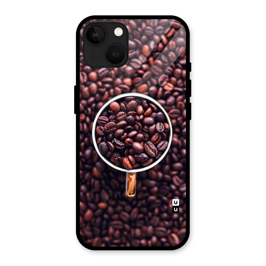 Focus Coffee Beans Glass Back Case for iPhone 13