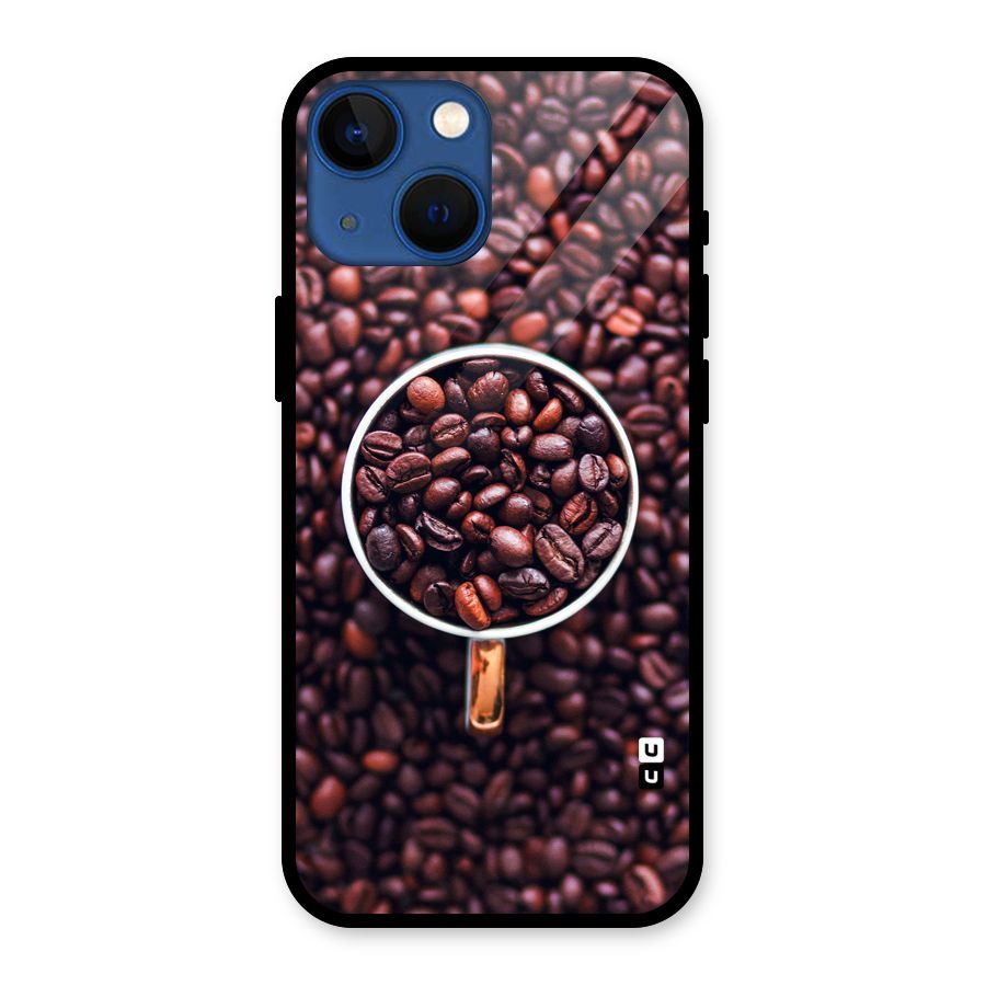 Focus Coffee Beans Glass Back Case for iPhone 13 Mini