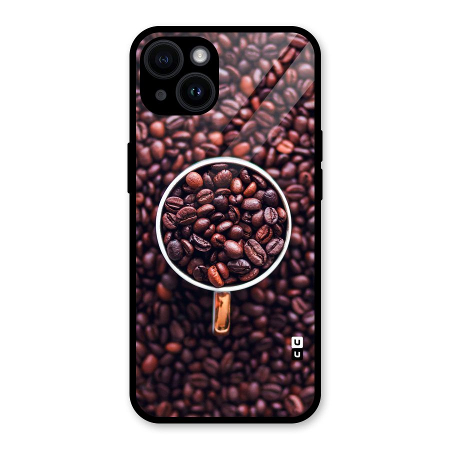 Focus Coffee Beans Glass Back Case for iPhone 14