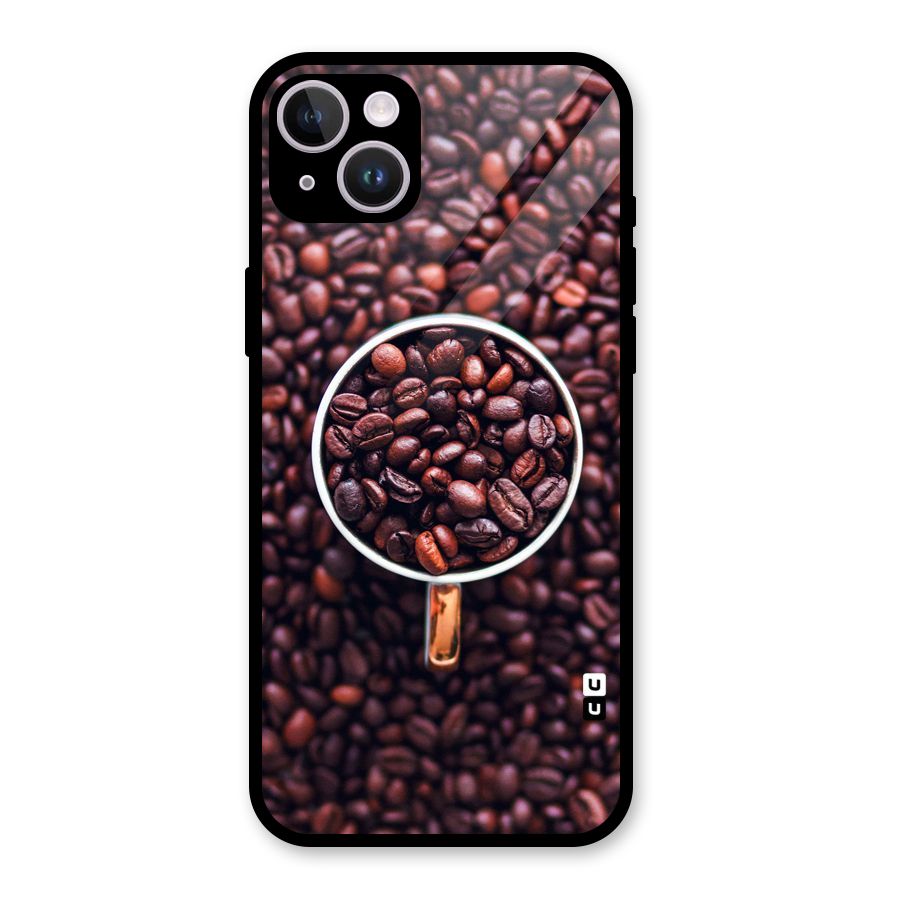 Focus Coffee Beans Glass Back Case for iPhone 14 Plus